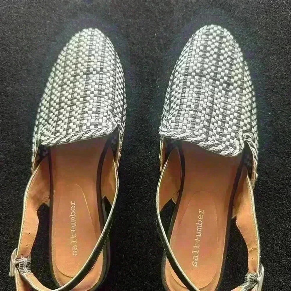Salt + Umber Women's Slip-On Woven Flats - Stylish Black and White Design - Picture 2 of 3